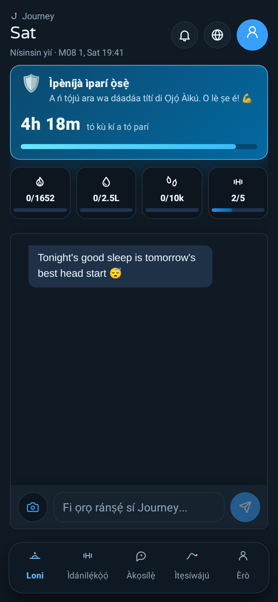 Ojú-ìwé Òní ti Journey ní dark mode