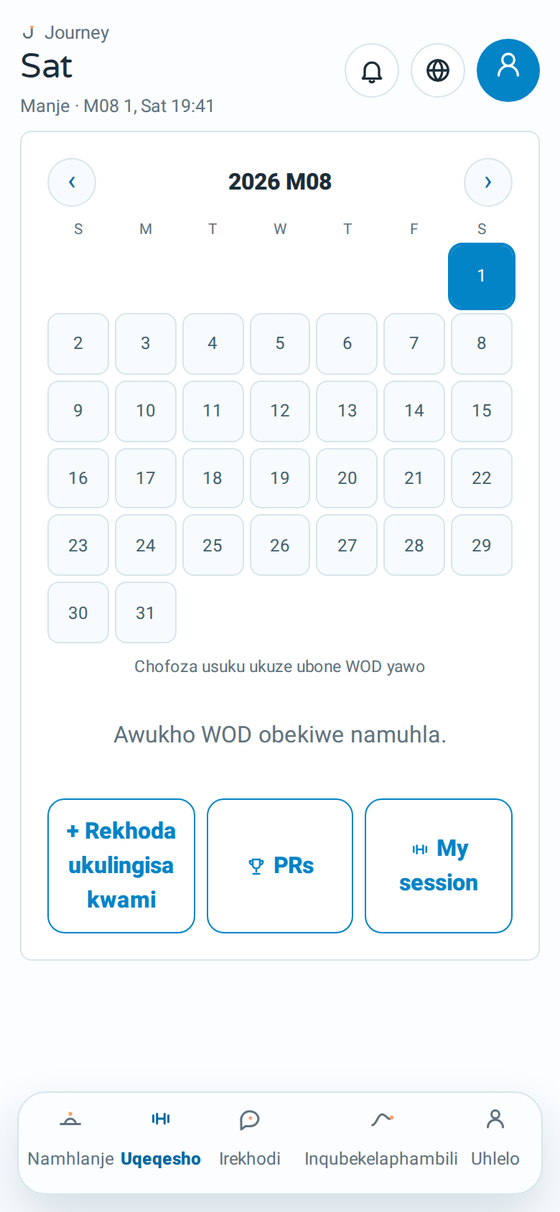 Isikrini sokuzilolonga se-Journey esine-WOD yansuku zonke